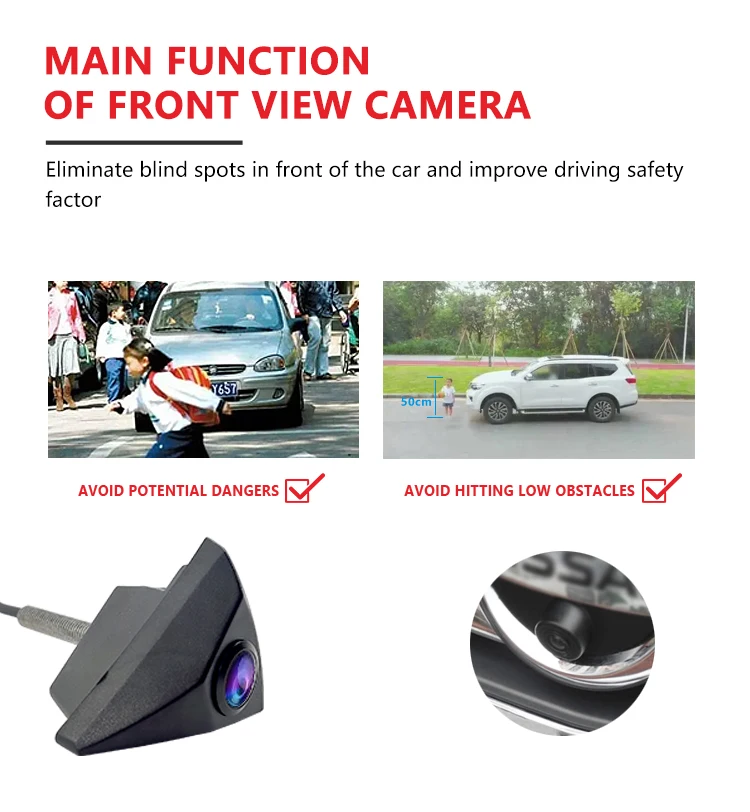 Wemaer OEM Front Car Camera Full HD Night Vision Wide Angle Driving Recorder Front Cameras for VW Volkswagen manufacture