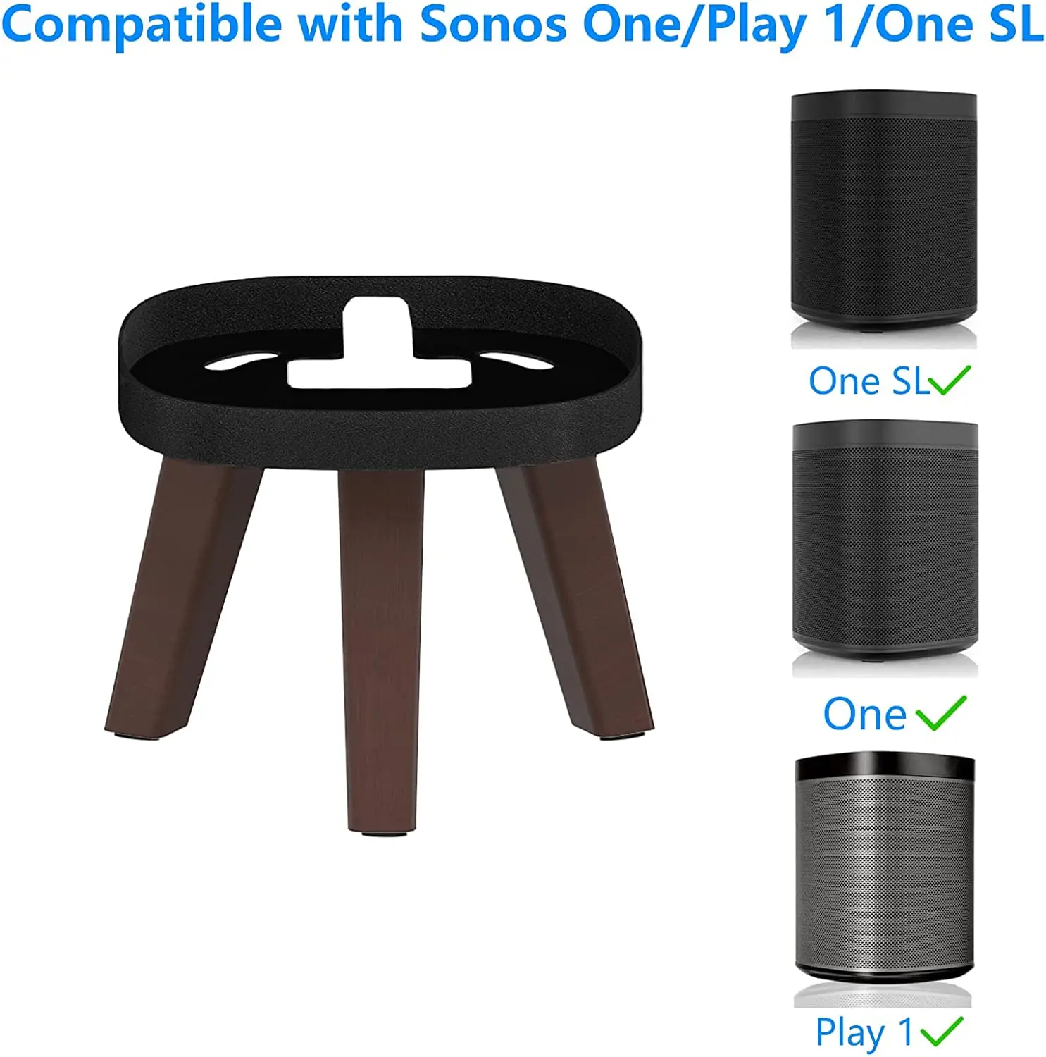 Wooden Speaker Desk Stand for Sonos One, Play Stable Stylish