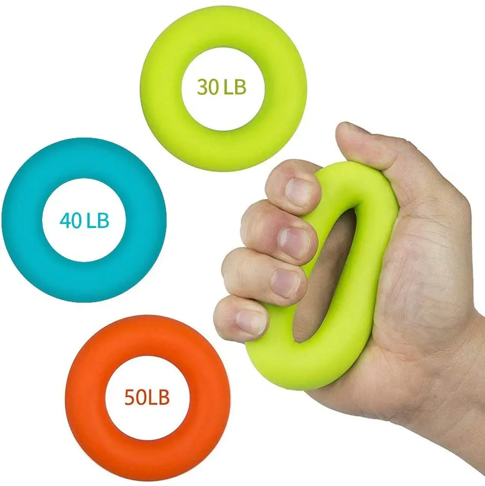 Silicone Finger Hand Grip Muscle Power Strength Training Rubber Ring ExerciserSK 