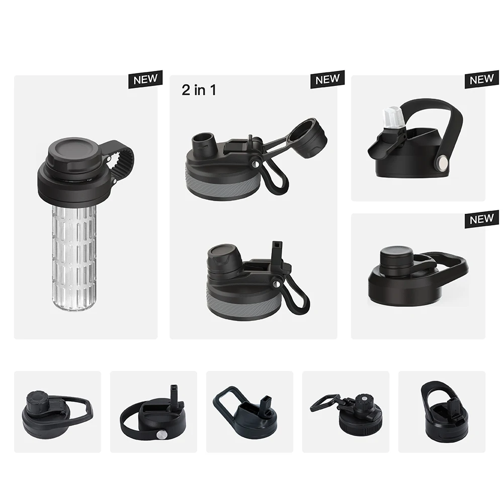 BPA Free Vacuum Flasks Stainless Steel Insulated Water Bottle Promotional Water Bottle Vacuum Double Wall 3 Lids
