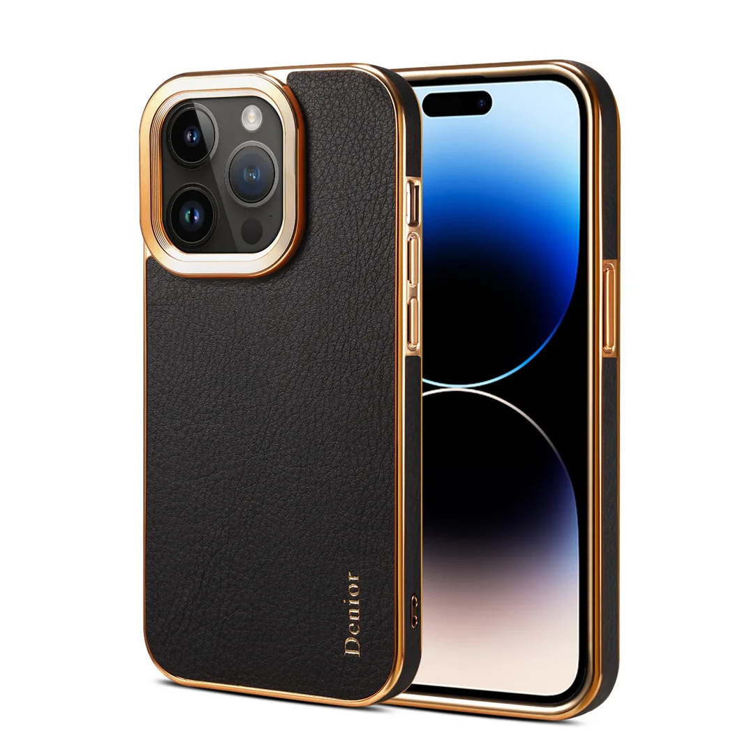 Luxury Pu Leather Mobile Phone Case Simple Business Cover For Iphone 15 14 13 12 11 Xr Xs Max Pro Plus Laudtec