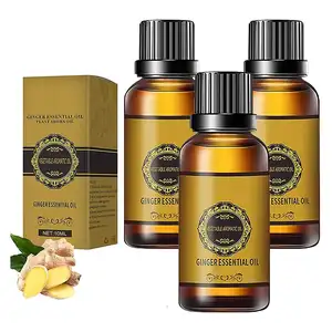 Costom OEM Ginger Essential Oil 3 Bottle 10ml Plant Wholesale Factory Aromatherapy Body Massage Humidifier Water-soluble Skin