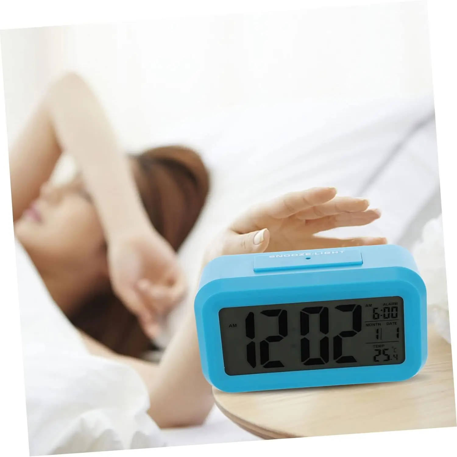 Fashion Desktop Calendar Alarm Table Clock Digital Smart Backlight Battery Smart Table Clocks