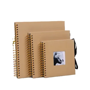 Wholesale Leopard Print Style Spiral Bound 8X10 Scrapbook With Window Instax Film Black Photo Albums
