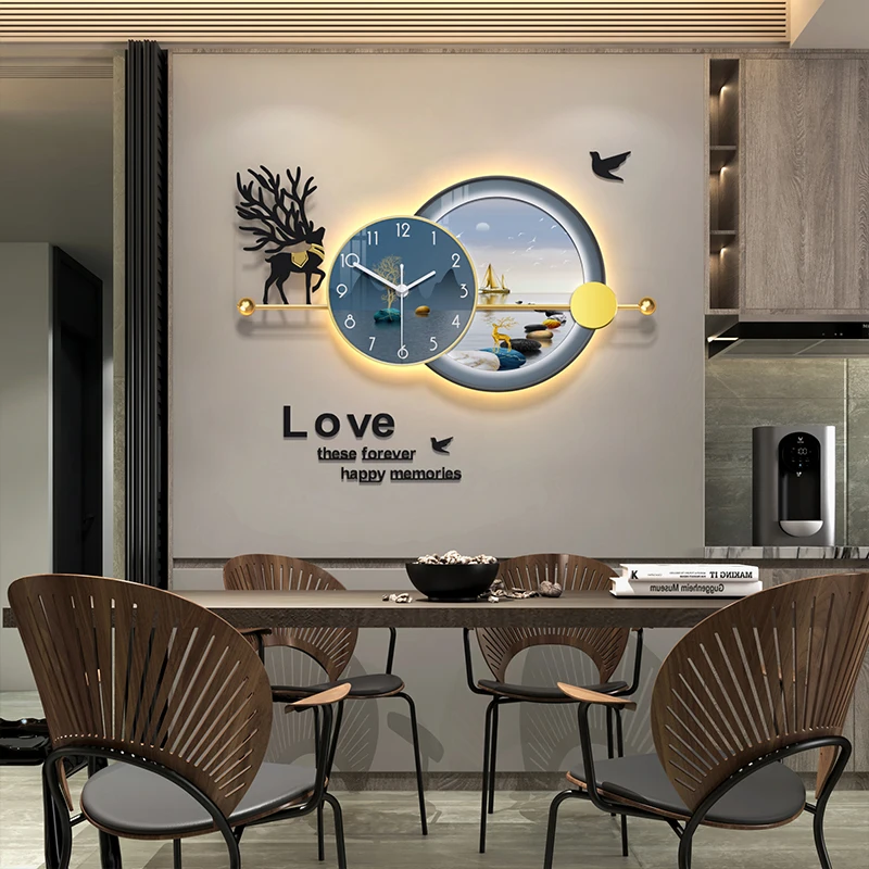 Популярный современный дизайн креативный минималистичный светодиодный настенный Декор роспись часы для украшения дома спальни