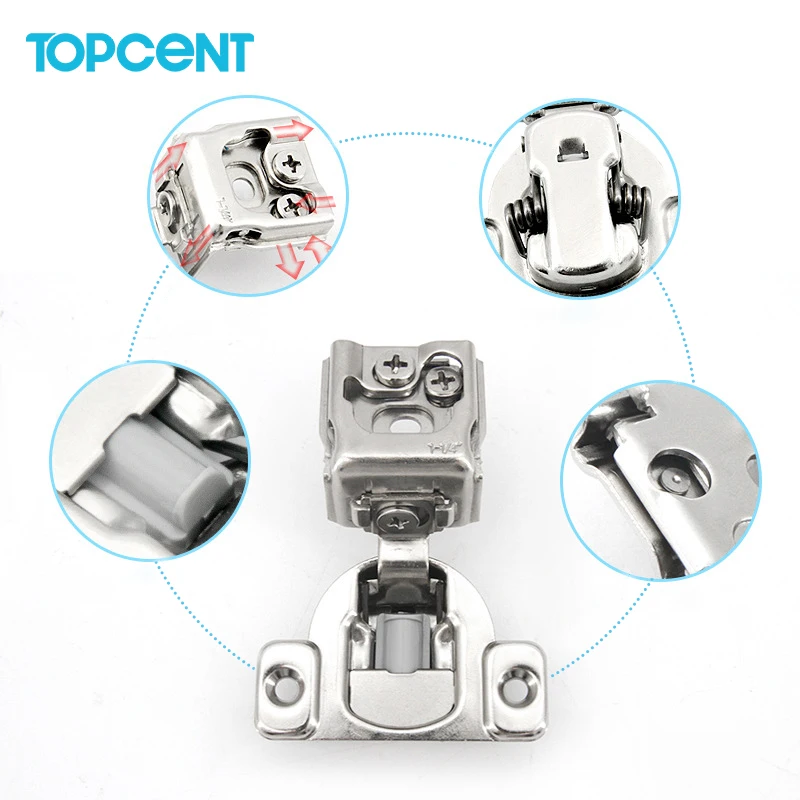 Topcent 3D мягкая Закрытая 1/2 многослойная петля рамка 105 градусов компактная для кухонного шкафа