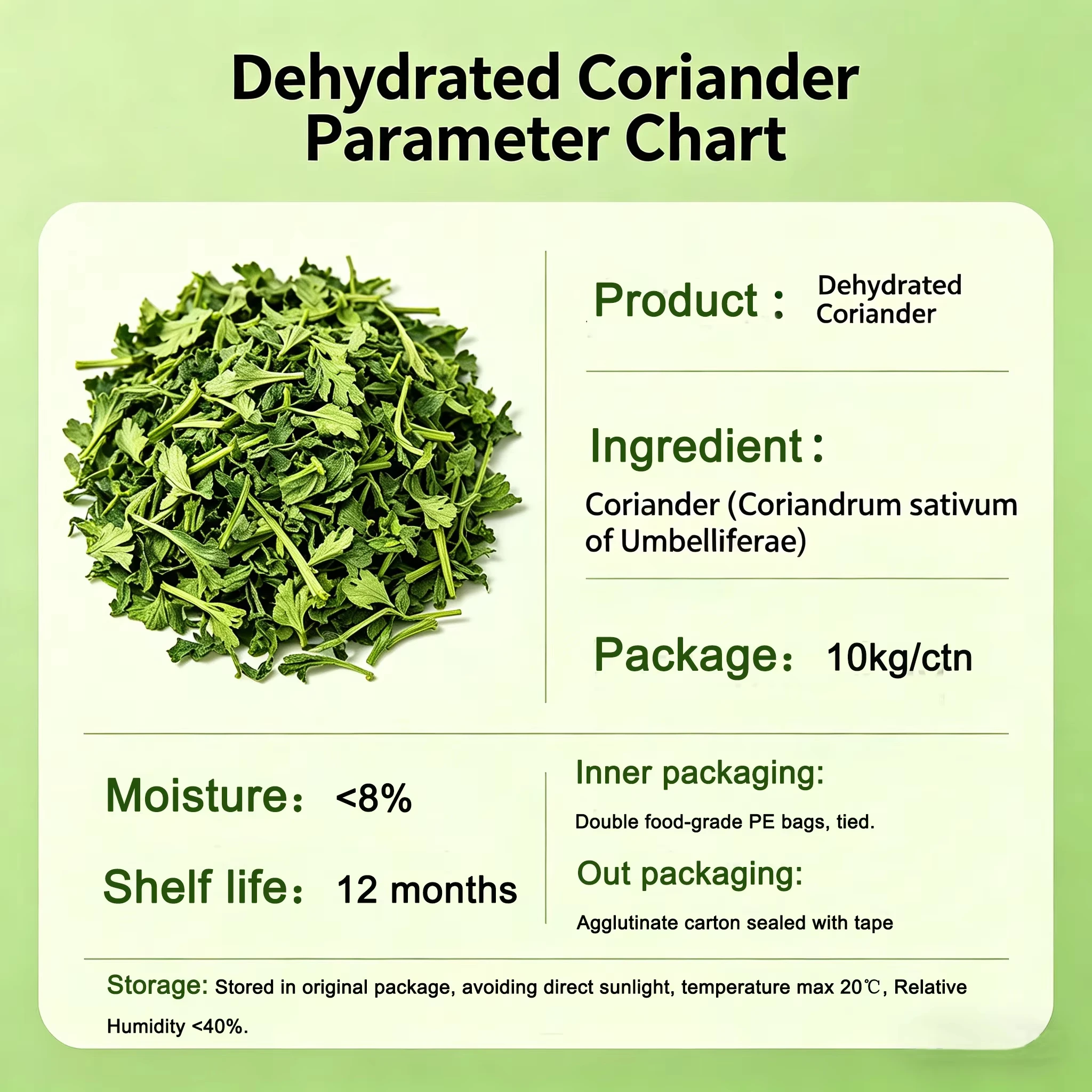 Dehydrated Cilantro Flakes Bulk Supply | Wholesale Manufacturer H7cb0bfc585b54921b85aa0659e223a33H