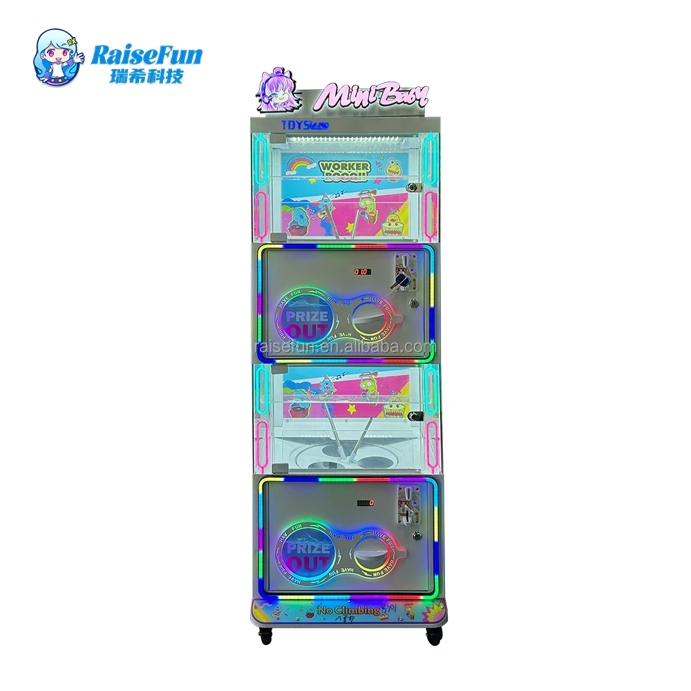 RaiseFun Mini Transparent Capsule Toy Vending Machine Coin Operated  Commercial Crane for Game Center Kids Adults Gift Prize