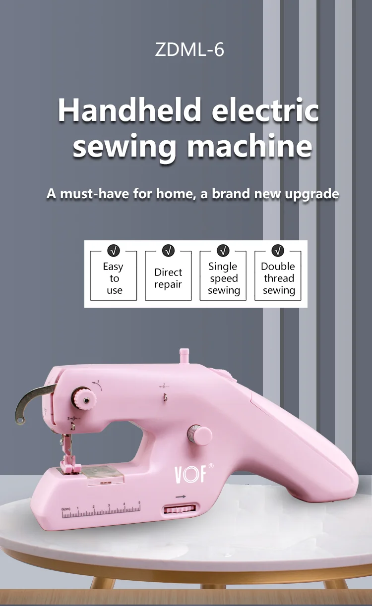 Vof 2021 New Zdml6 Double Thread Handheld Mini Sewing Machine For