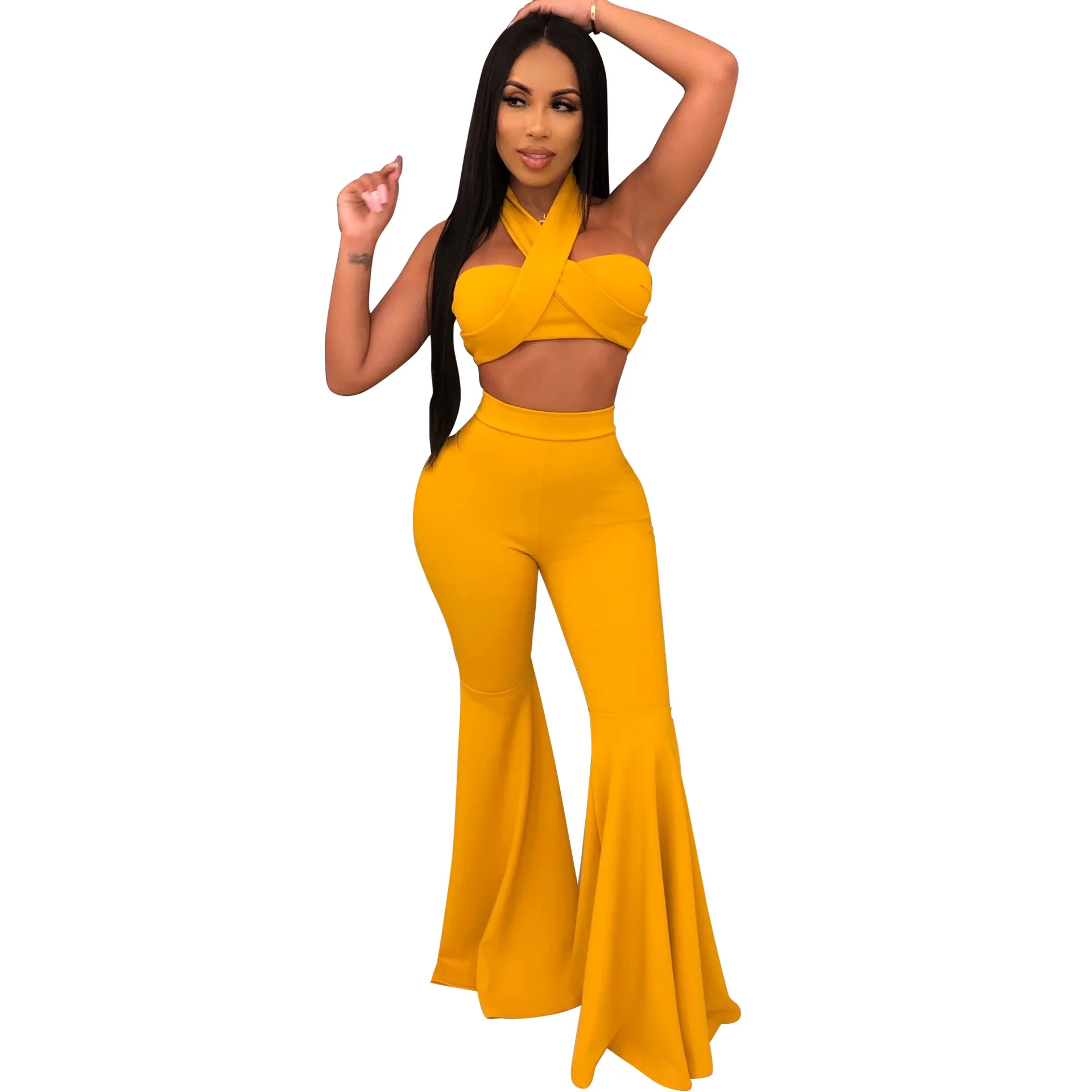 two piece flared pants set