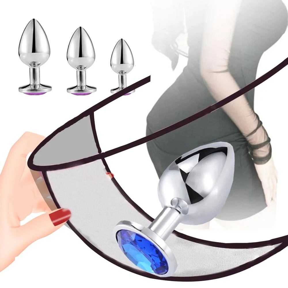 3Pcs S M L Metal Anal Plug Set - Stainless Steel Butt Plug with Heart Crystal for BDSM Fetish - Ideal for Men and Women 3Pcs S M L Metal Anal Plug Set - Stainless Steel Butt Plug with Heart Crystal for BDSM Fetish - Ideal for Men and Women