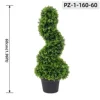 Topiario a spirale classico verde chiaro (60 cm / 1,96 piedi)
