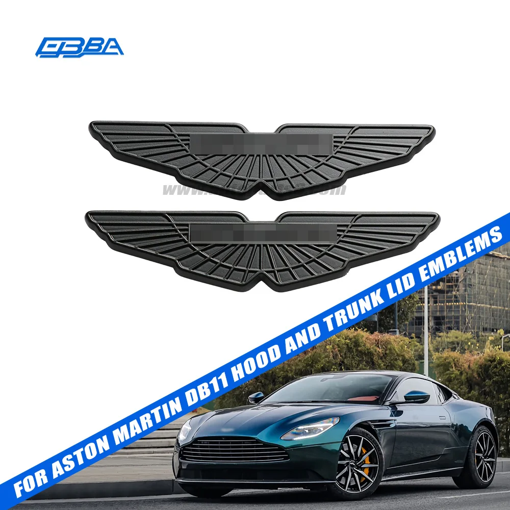 Metal Logo For Aston Martin DB11 Black Specific Standard Size Car Bumper Trunk Lid Winged 3D Emblem Badge OE HY53-407A74-AA