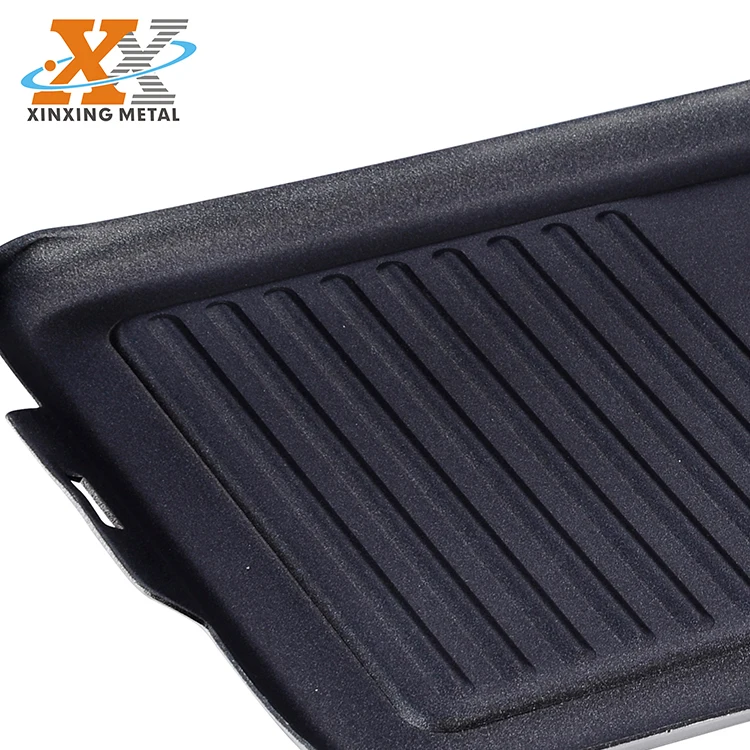 High Quality Camping Cookware Black Non Stick Aluminum Flat Grill Pan supplier