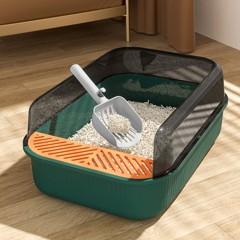 Large Capacity Cat Litter Box Semi-Closed Splash-proof