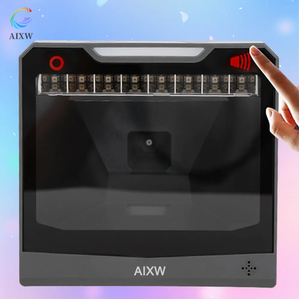 AIXW 1.3 Million Pixel Desktop Barcode Scanner 2D CMOS 2800 Scans Fast Scan Speed Support POS System Win and Android