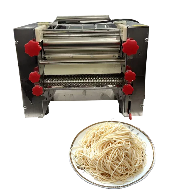 Commercial Kneading Noodle Machine Electric Dough Roller Presser Desktop Pasta Chinchin Cutter