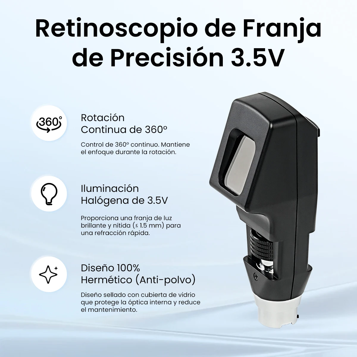 Optometry Equipment DR-1900 Streak Retinoscope Ophthalmoscope Set with Led-bulb