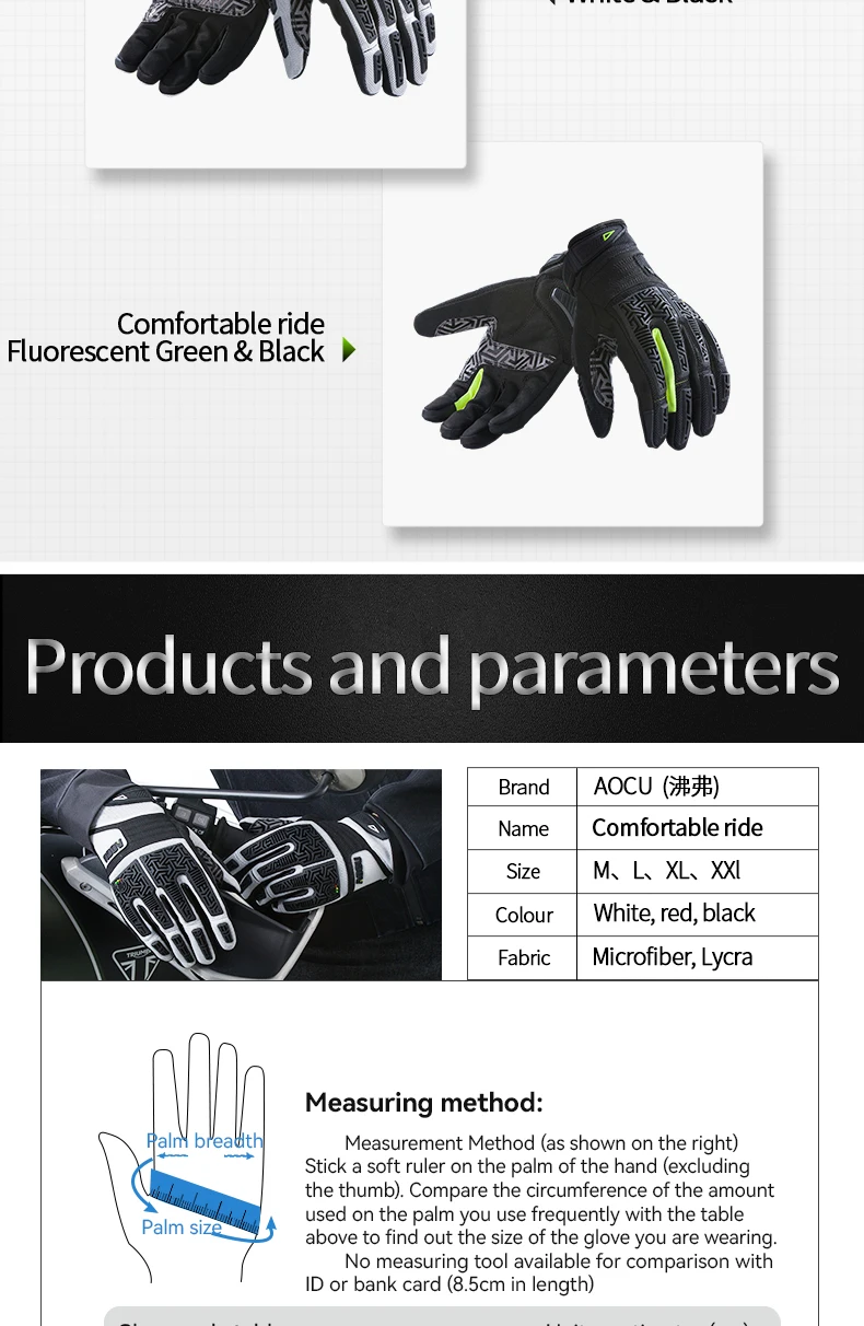 Unisex Full finger leather motorcycle ricing gloves for protection off-road gloves touch screen Motorcycle accessory factory