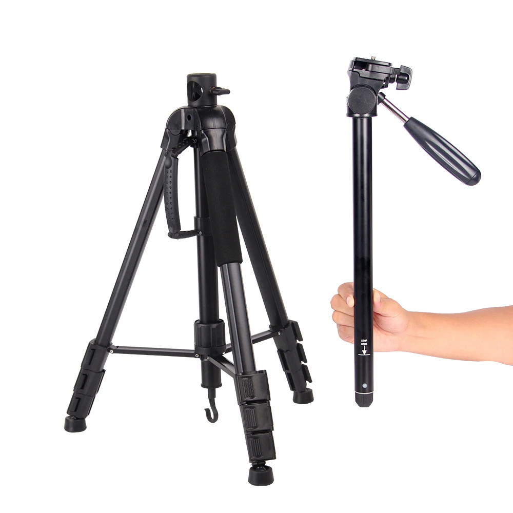 New Arrival 2 in 1 Dslr Aluminum Tripod Stand for Camera Horizontal Center Column Stand Professional Aluminum Tripod