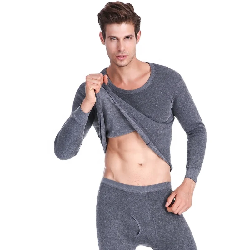 Wholesale Men's 100 Polyester Thermal Underwear Long Johns 2pcs Ultra ...