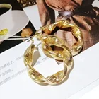 18ct Yellow Gold Filled Plated Big Large Twist Hoop Earrings Chunky Gold Hoop Twist Earrings