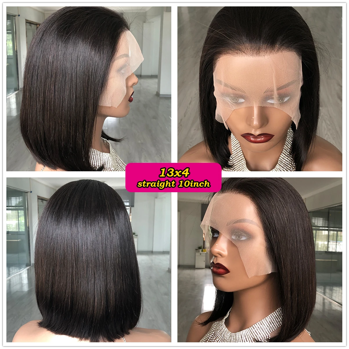 Glueless Wigs Human Hair Pre Plucked Bone Straight Double 