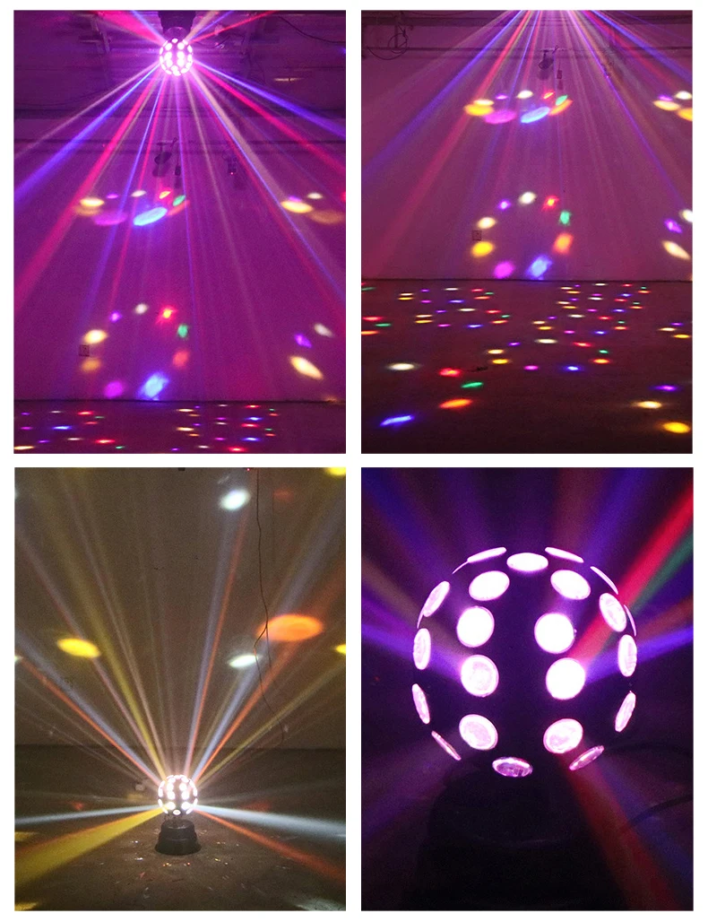 ZJI Spinning Disco Ball with 9 colors LED Light for Parties Bars Clubs Lighting Halloween Christmas Flare