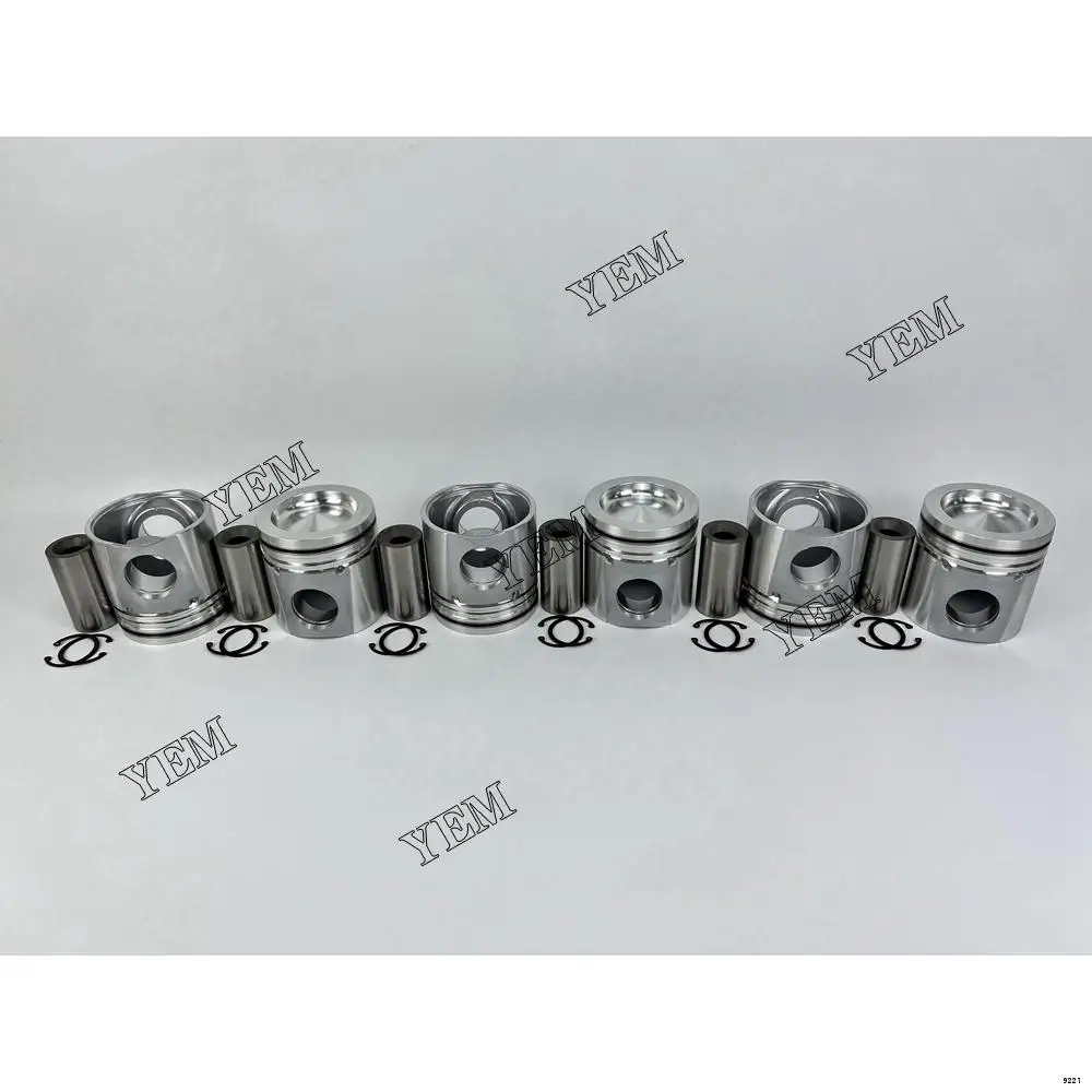 Engine Piston Kit With Piston Pin Fit for Komatsu 6D114