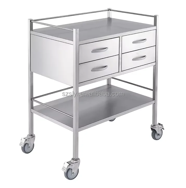 SUV Hospital Products S.S Trolleys Stainless Steel Trolley Medical Cart for Hospitals Clinical SUV Trolley