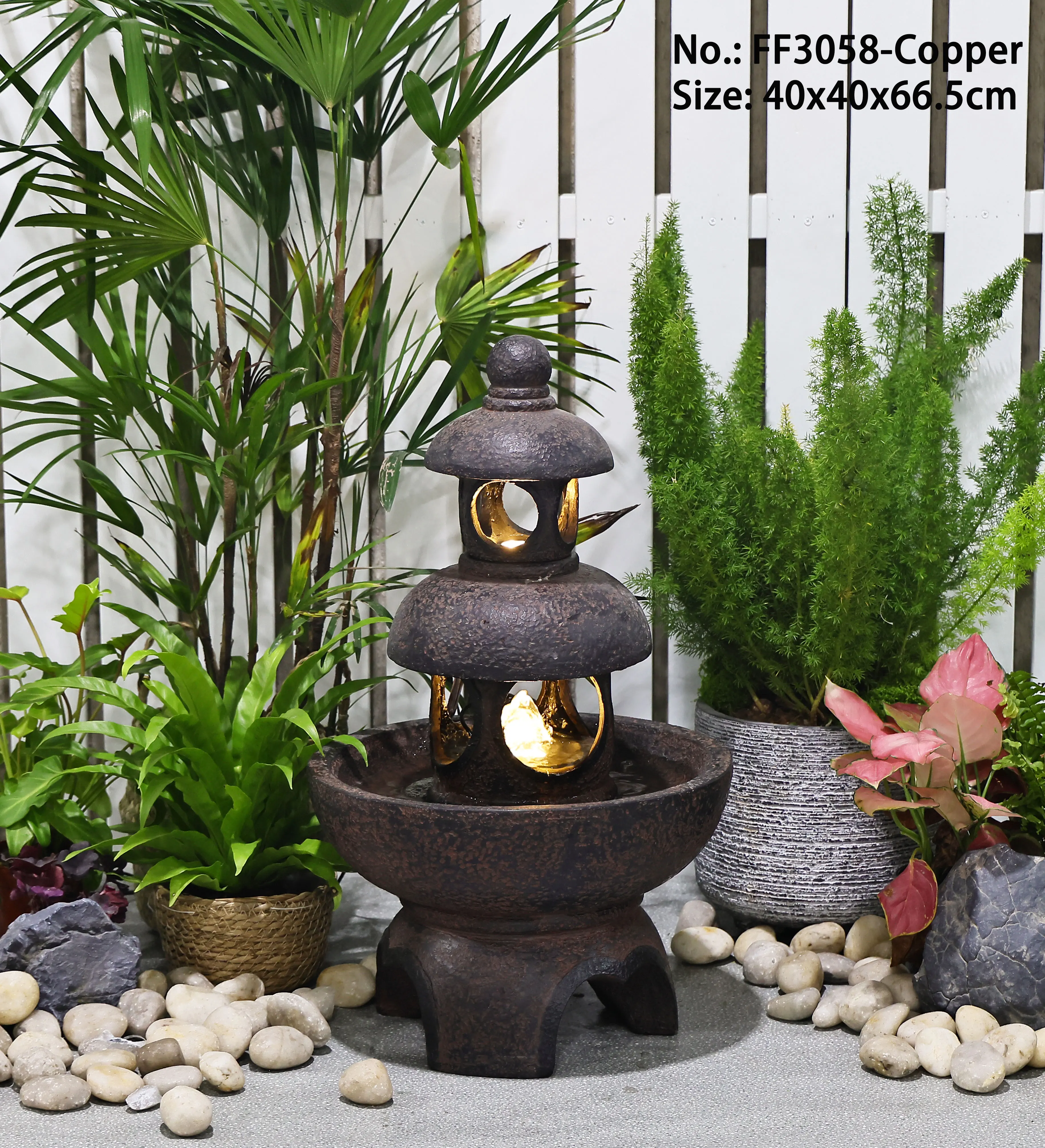 Modern Art Zen Water Fountain - Decorative Japanese Waterscape