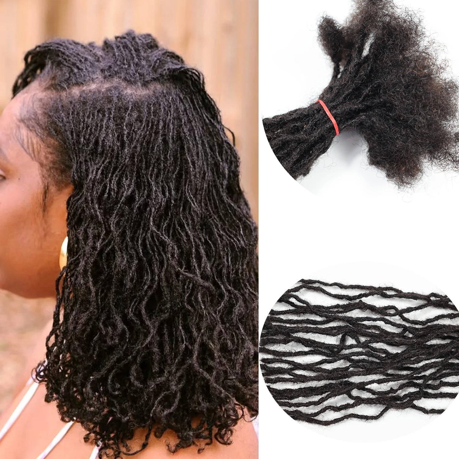 0.1cm 10inches New Style Human Hair Loc Extension Bundles Dreads Extensions Human Hair Regular Locs for Black Man and Women
