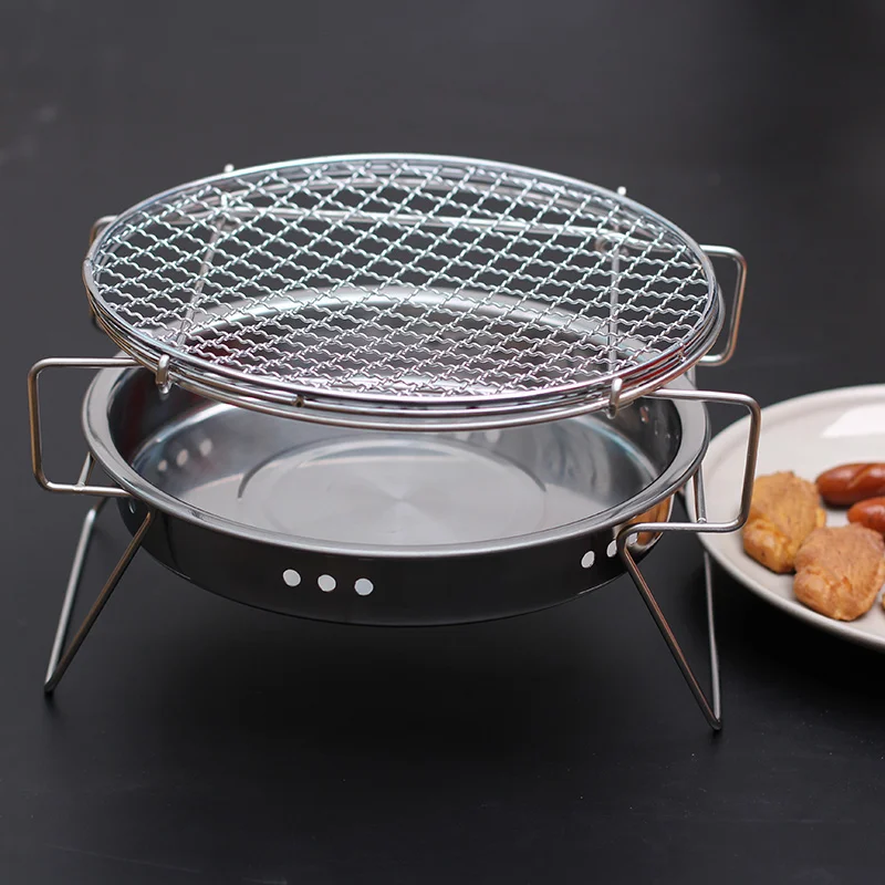Portable Small Table Top Japanese Yakitori Grill Stainless Steel Mini Round Bbq Grill