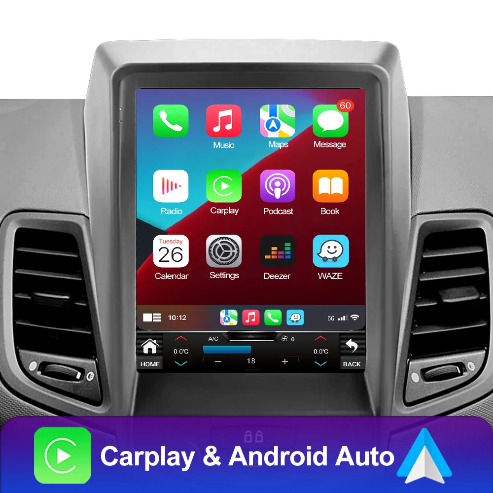 LEHX WIFI DSP 2Din Android 13 Car Radio Multimedia for Ford Fiesta MK7 2009-2016 Carplay Stereos GPS Tesla Style Car DVD Player