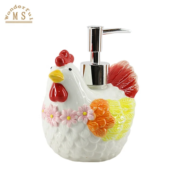 3D Happy Easter Coloring Egg and Animal Design 4 pieces Ceramic Sanitary Sets for Home and Hotel Bathrom and Kitchen using Gift