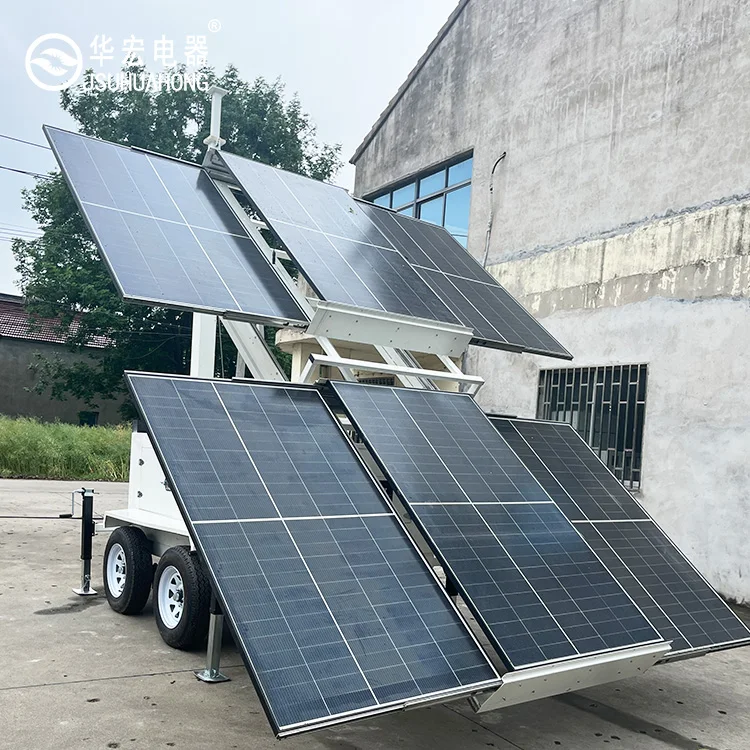 Retractable Solar Panel Huahong New Trailer Lifting 9M Tall LED Lights Retractable Solar Panels ...