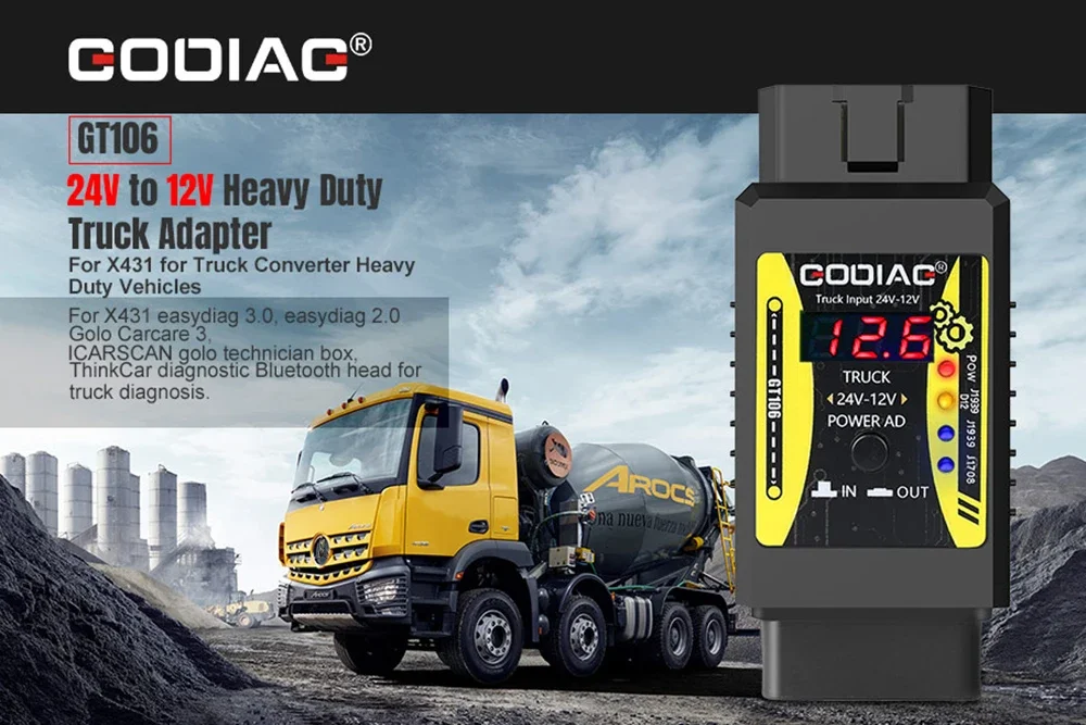 Godiag GT106 Plus 24V to 12V  Power Adapter