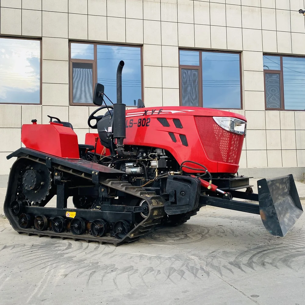 Small Crawler Tractor With Cultivator and Bulldozer for Paddy Field