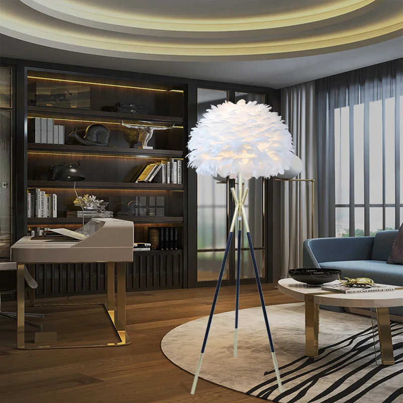 Home Decor Lamp Light Luxury Style Feather Desk Lamp Home Bedroom