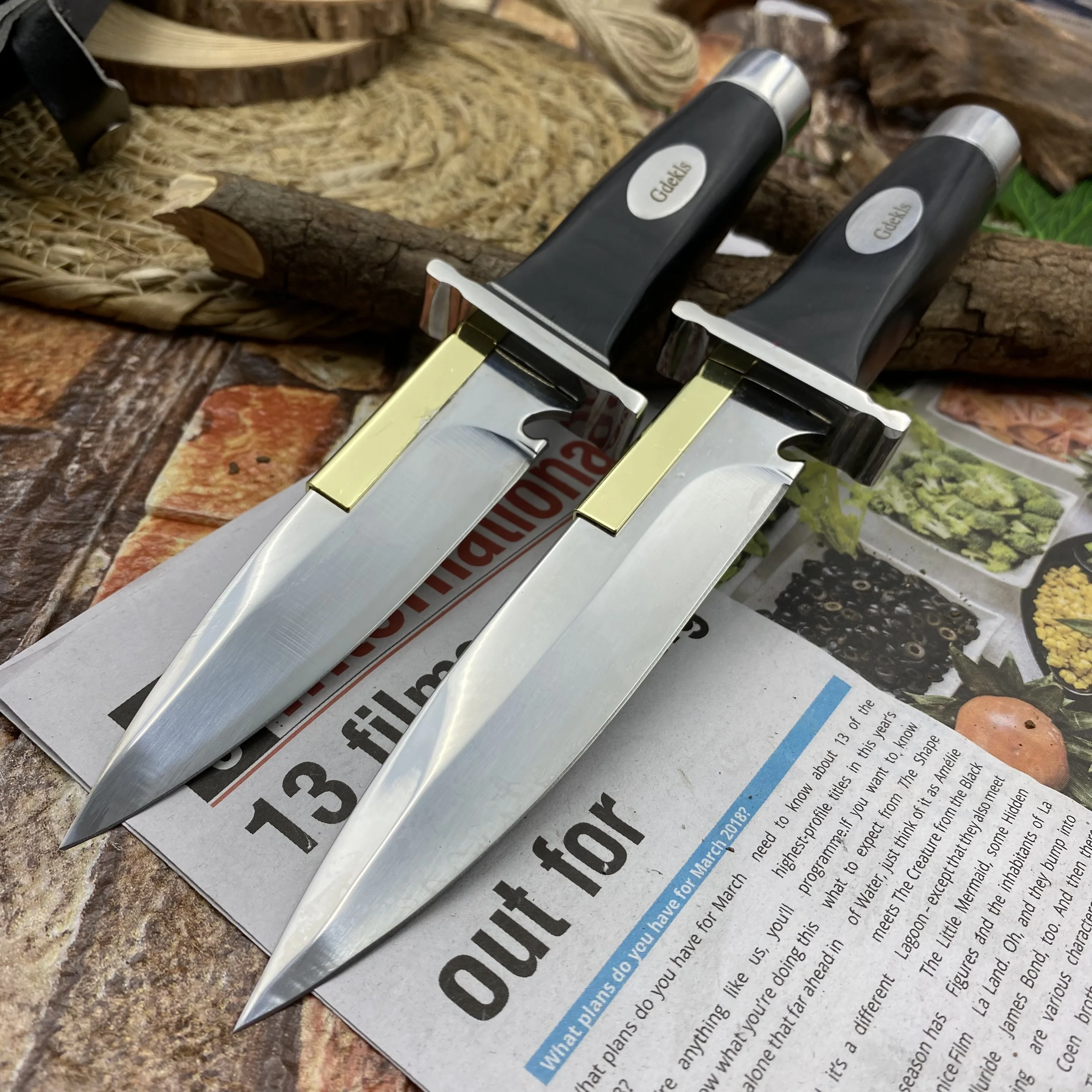 Feststehendes Outdoormesser Mit Edelstahlklinge Und Holzgriff_voghion.com