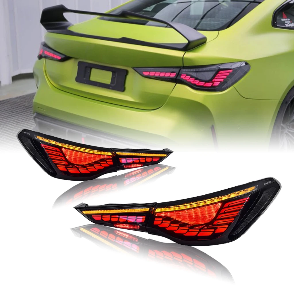 Car Accessories Tail Lights Assembly for BMW G82 M4 & G22 4 Series Coupe Sequential OLED Dynamic GTS Dragon Scale Taillights