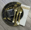 Black with gold marble