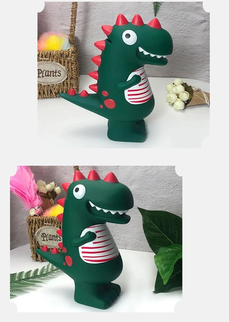 plastic dinosaur money box