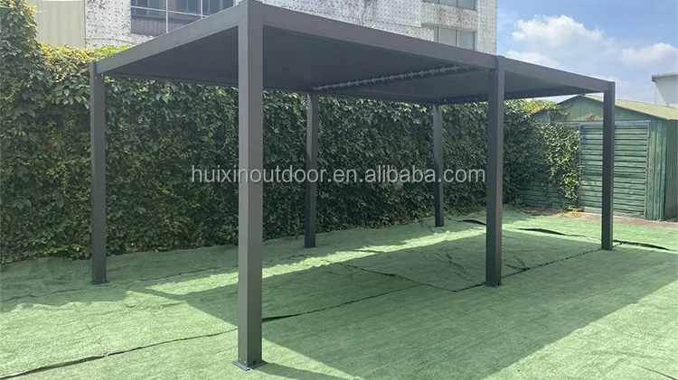 Sliding Door Pergola Bioclimatic Aluminum Outdoor Louvered Rainproof ...