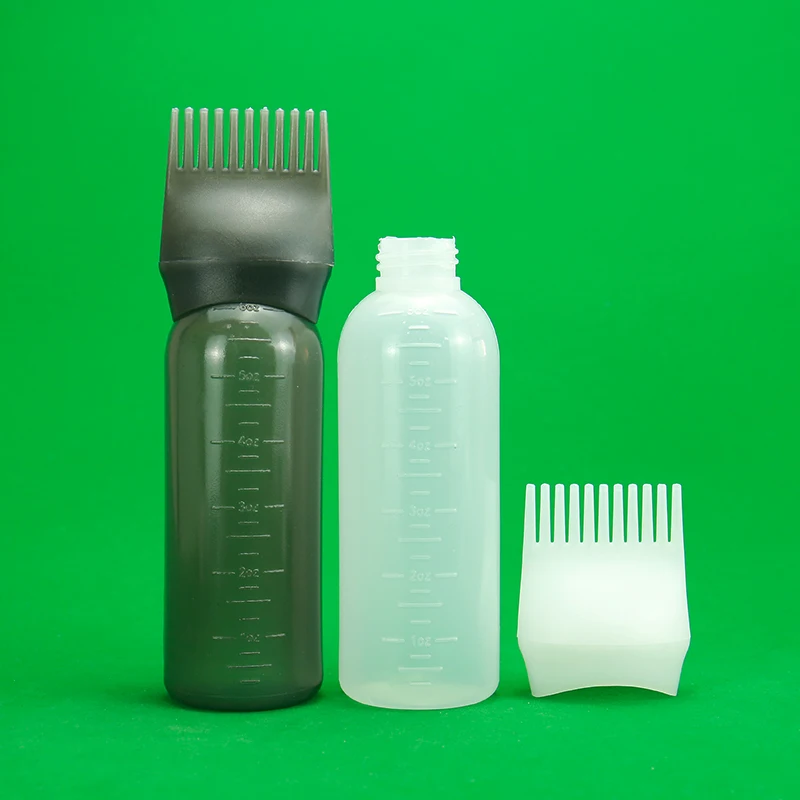 Factory Directly Sell Hairdressing Tools Hair Dye bottle Hair Care Bottle Transparent shampoo bottle with comb