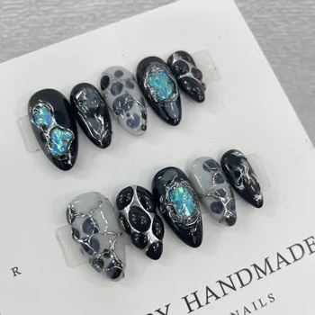 Wholesale 10pcs Hand Painted Gel Press Nails Beautiful Luxury Customized Design handmade press on nails