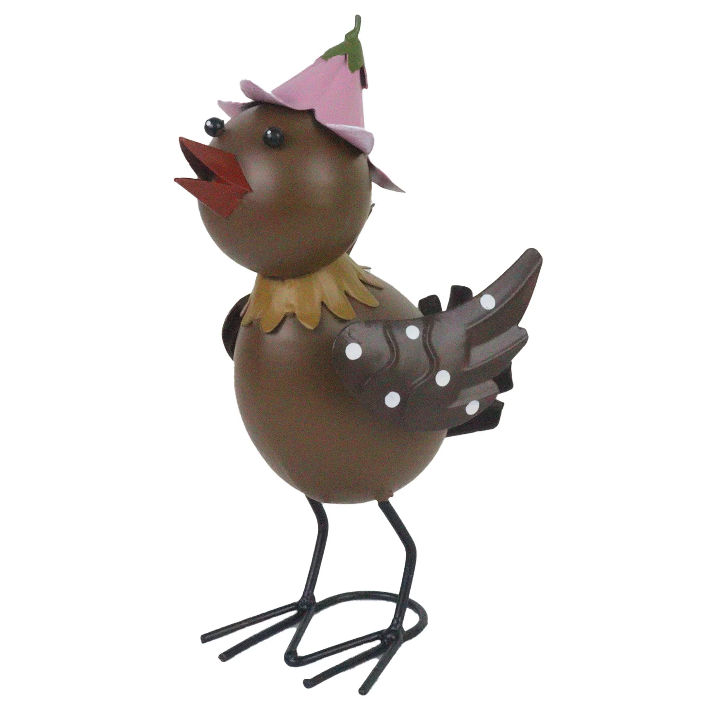 Colorful Cute Rooster Metal Chicken  Chick Statues Outdoor Figurines Outdoor 