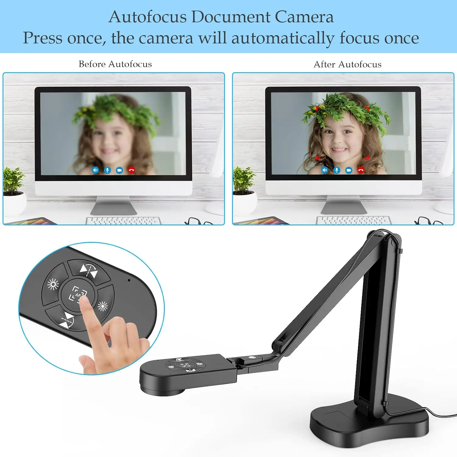 Portable 8MP USB High Speed Document Scanner A3 A4 Book Scanner 3 Level LED Light Document Camera with Dual Microphones