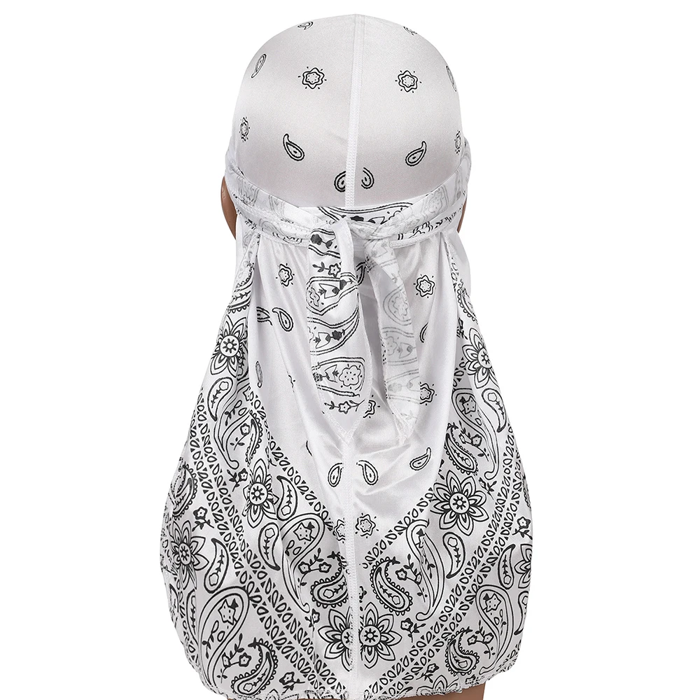 Liso preto branco sublimação de seda durag unissex onda boné bandana para  mulher e homem 50 peças frete grátis - AliExpress