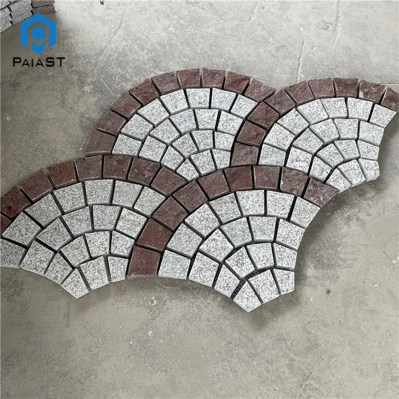Red and White Granite Schist Garden Interlock Curve 3cm Irregular Paving Stone